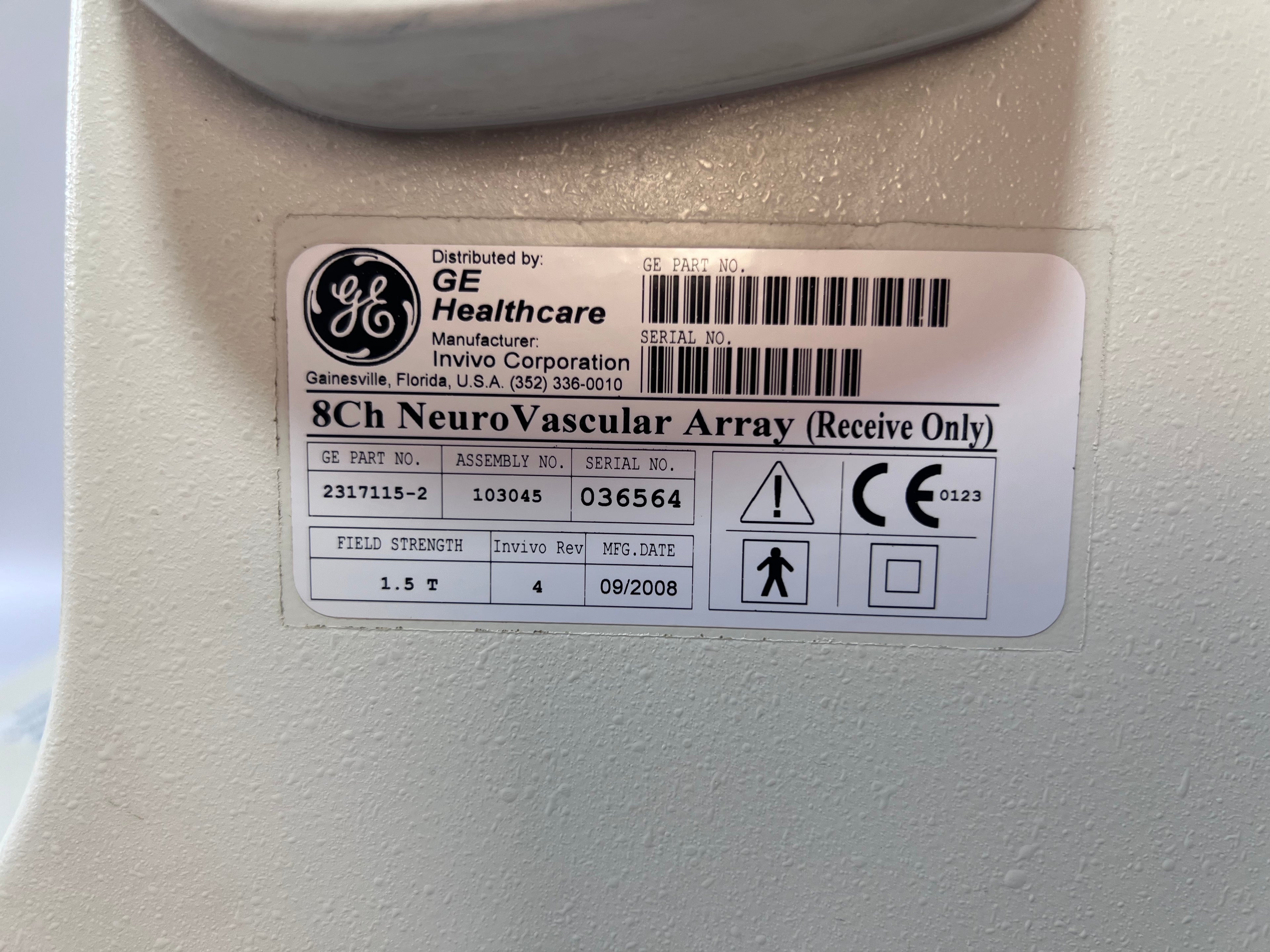 GE Healthcare 8-Channel Neurovascular Phased Array Coil (8ch NeuroVascular Array)